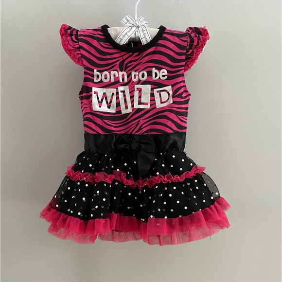 Baby Glam Ruffle Polka Dot Onesie Bodysuit Dress - Picture 10 of 10